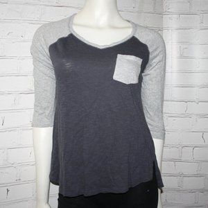 ⚾🌫️ Maurices · Two-Tone Baseball Tee · Gray · Size Small